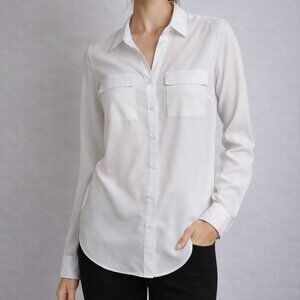 Alexander Jordan Button-Front Blouse White | Size S |